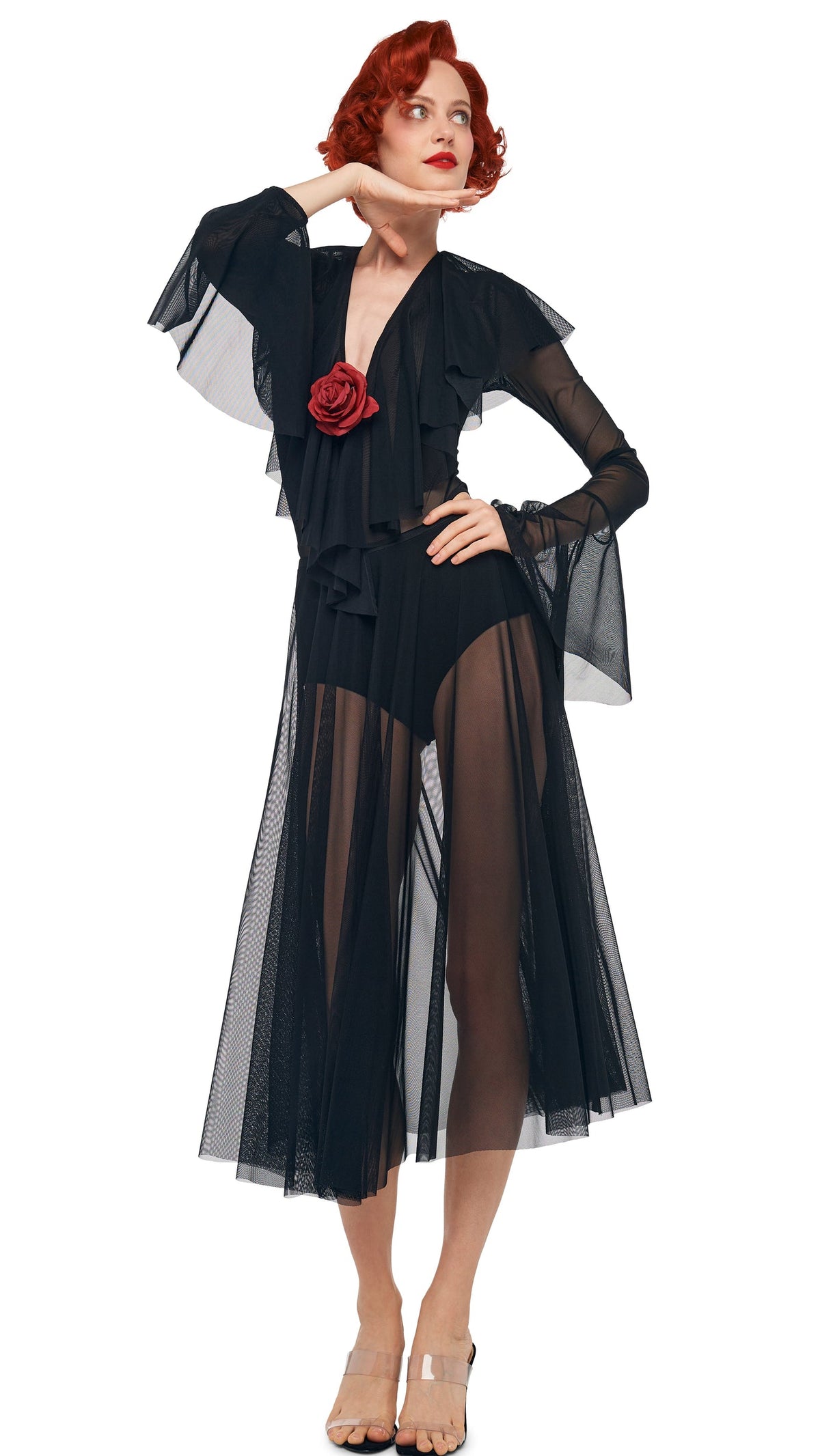 Norma Kamali FLARED SKIRT TO MIDCALF W/ PANTY