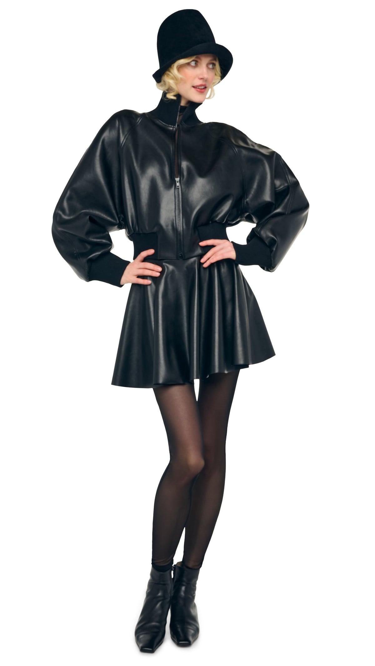 Norma Kamali FLARED MINI SKIRT