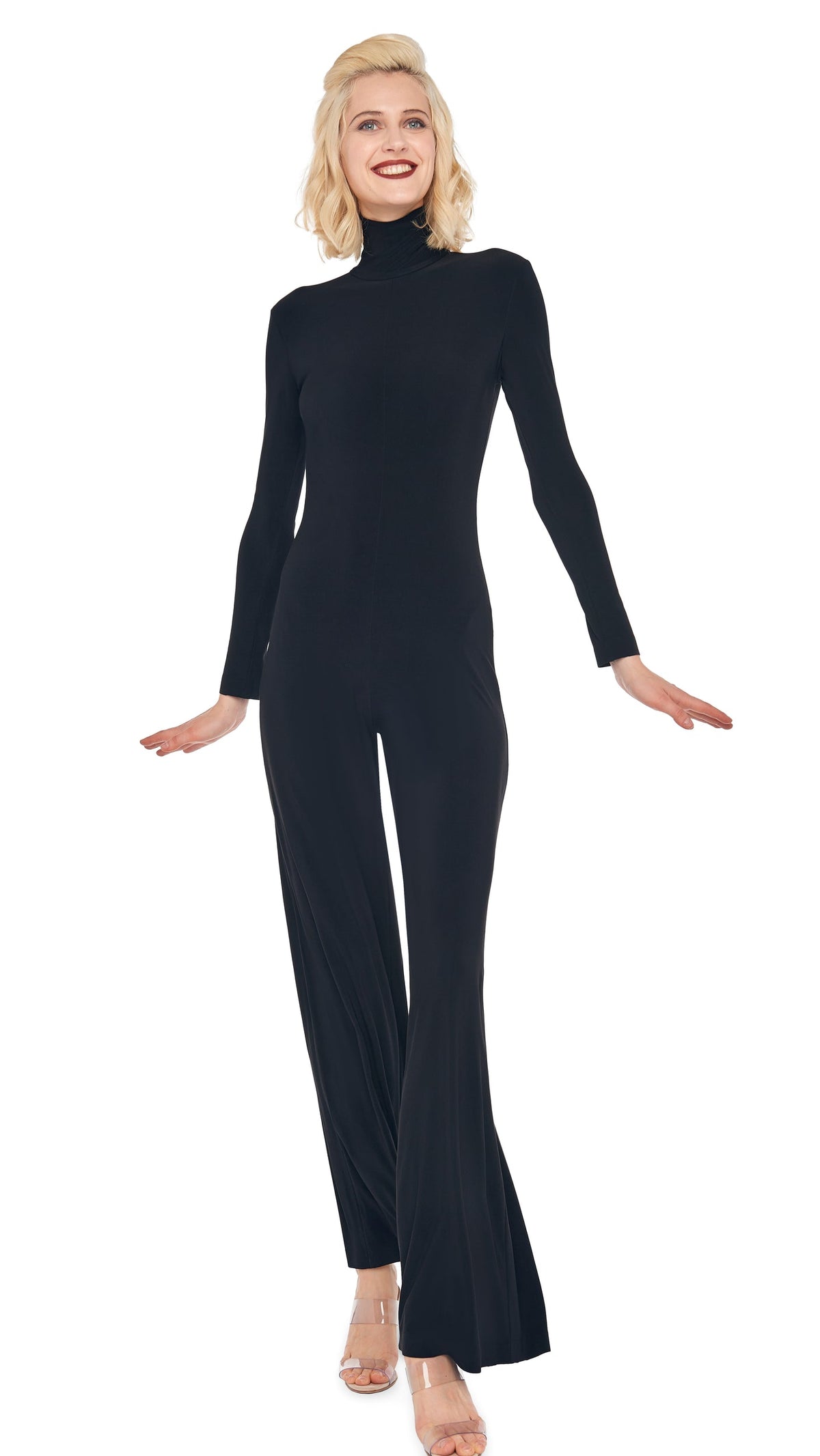 Norma Kamali LONG SLEEVE TURTLE JUMPSUIT