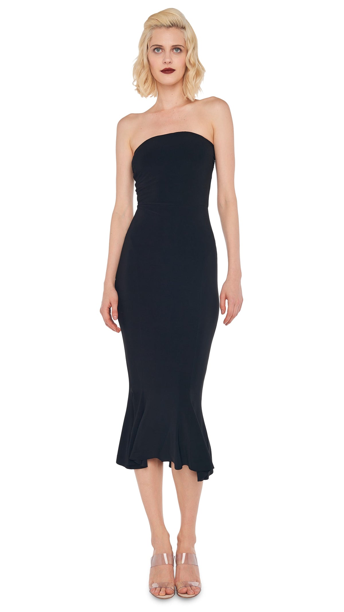 Norma Kamali STRAPLESS FISHTAIL DRESS