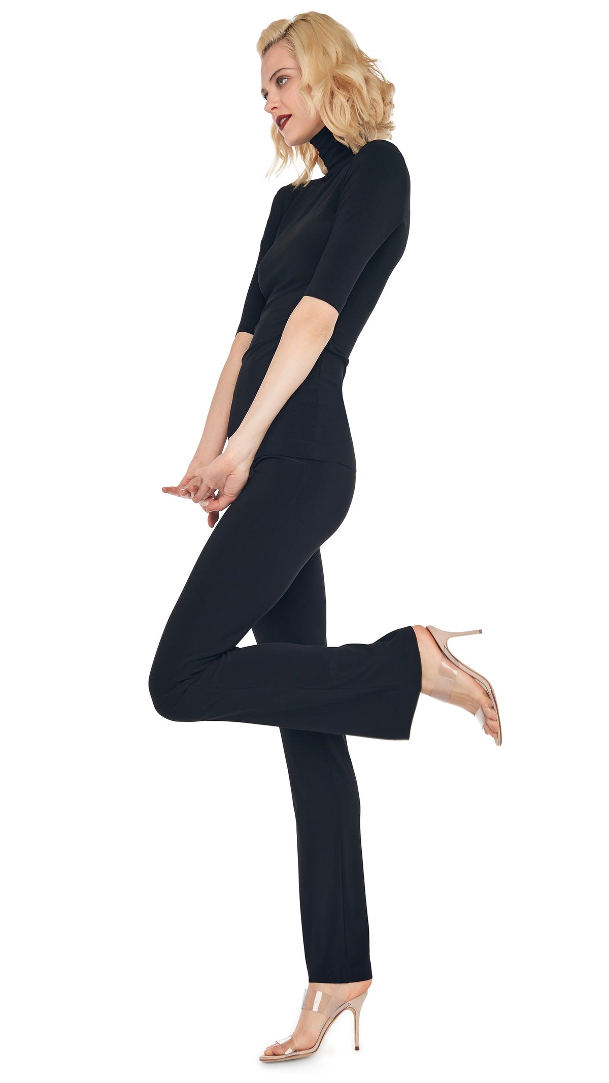 Norma Kamali SHORT SLEEVE TURTLE TOP