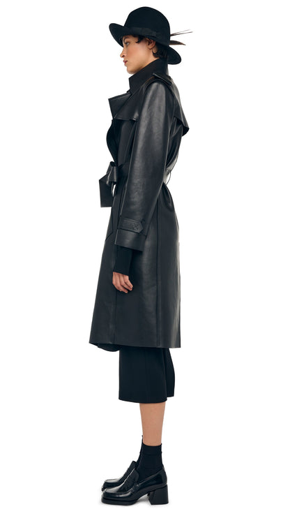 Norma Kamali DOUBLE BREASTED TRENCH