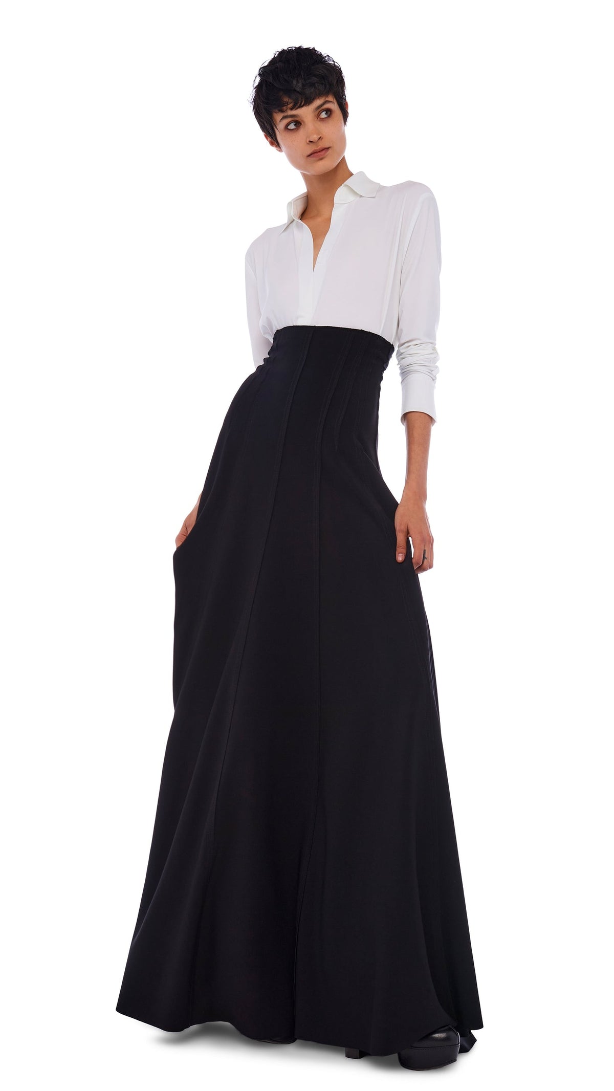 Norma Kamali LONG GRACE SKIRT