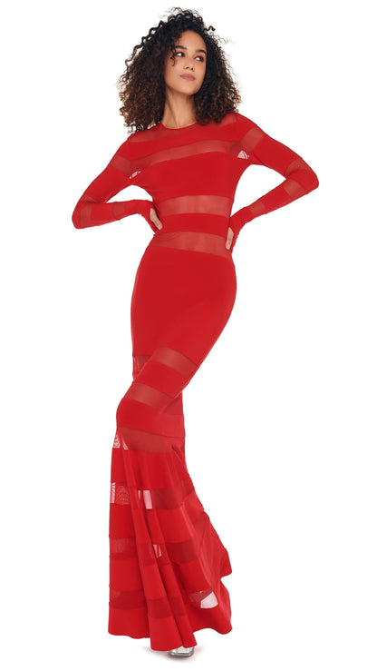 Norma Kamali SPLICED DRESS FISHTAIL GOWN