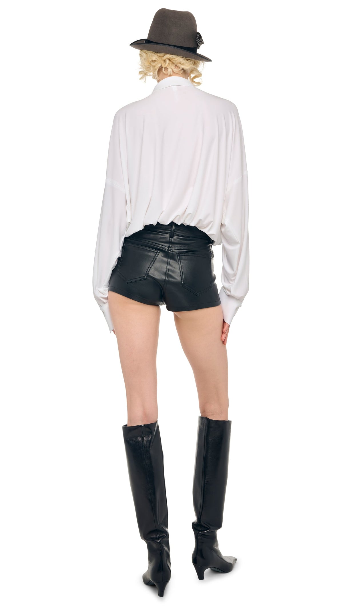 Norma Kamali HIGH WAIST JEAN SHORT