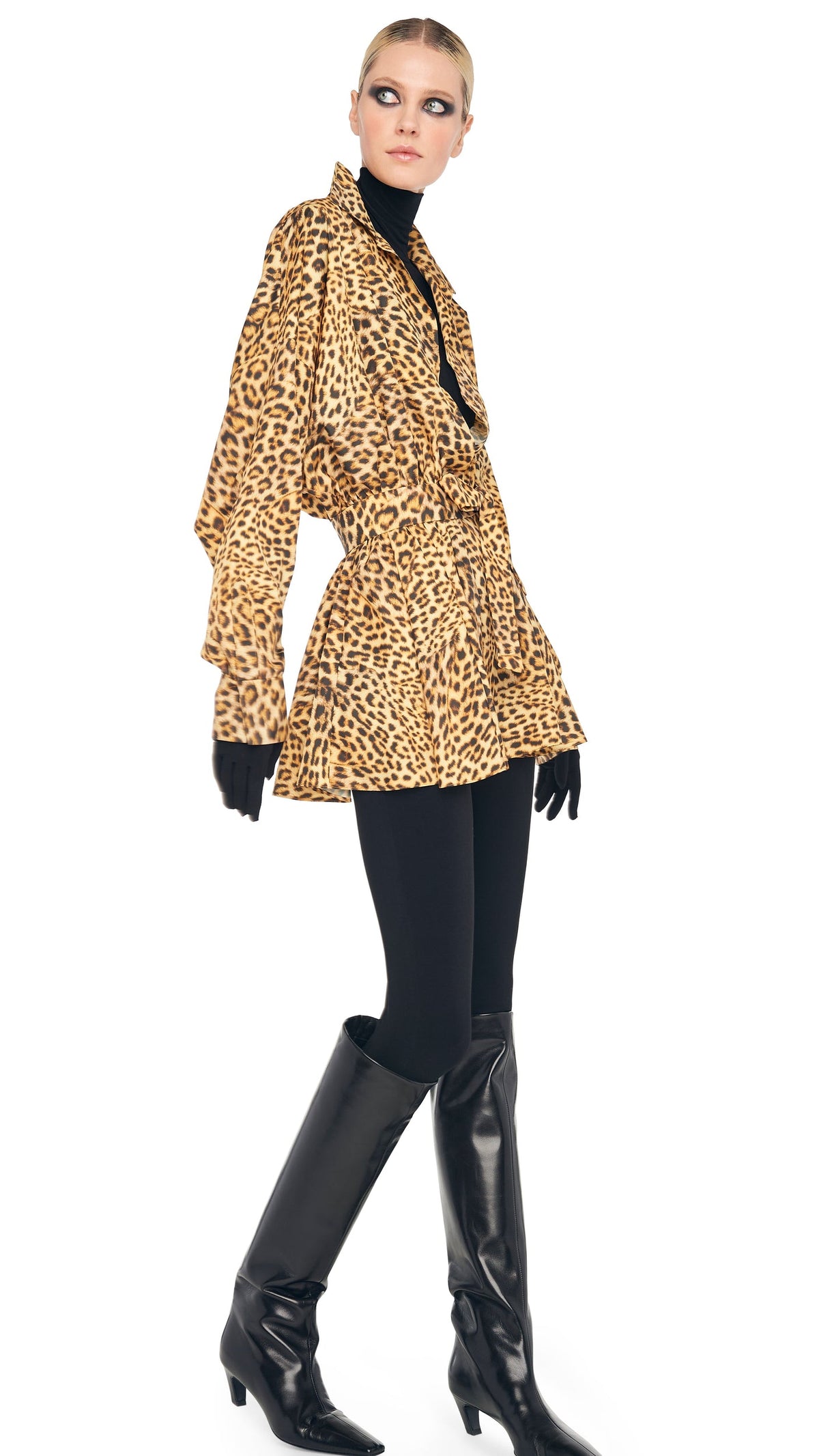 Norma Kamali SUPER OS BF NK SHIRT FLARED MINI DRESS