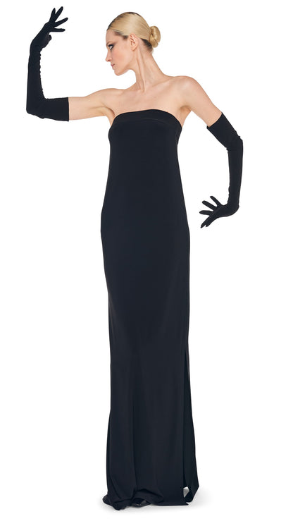 Norma Kamali STRAPLESS TAILORED SIDE SLIT GOWN