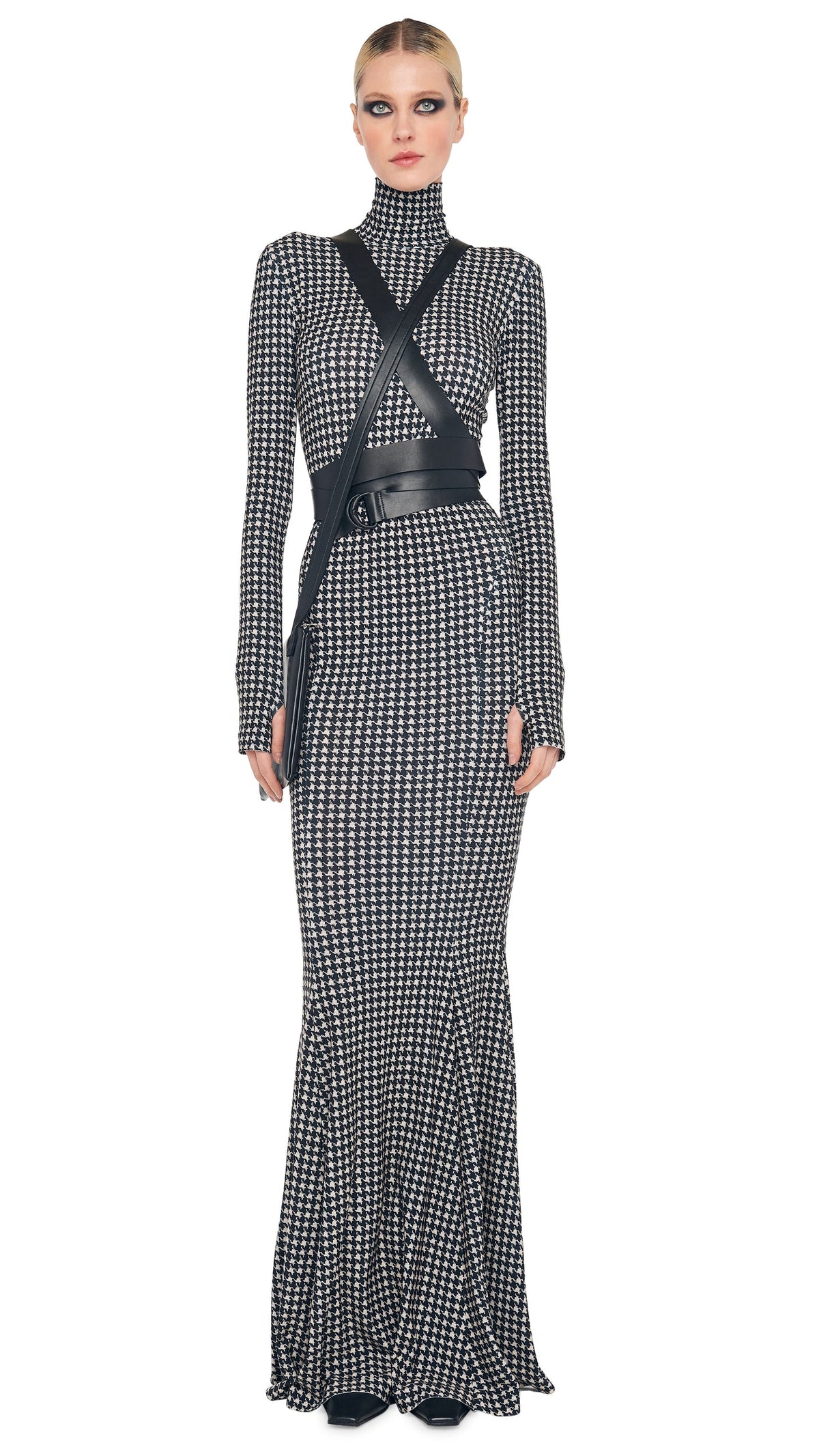 Norma Kamali LONG SLEEVE TURTLE FISHTAIL GOWN