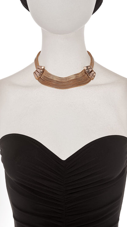 Norma Kamali BRASS TIERED CHOKER WITH DETAIL