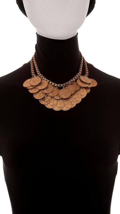 Norma Kamali COIN NECKLACE DUAL BRACELET SET