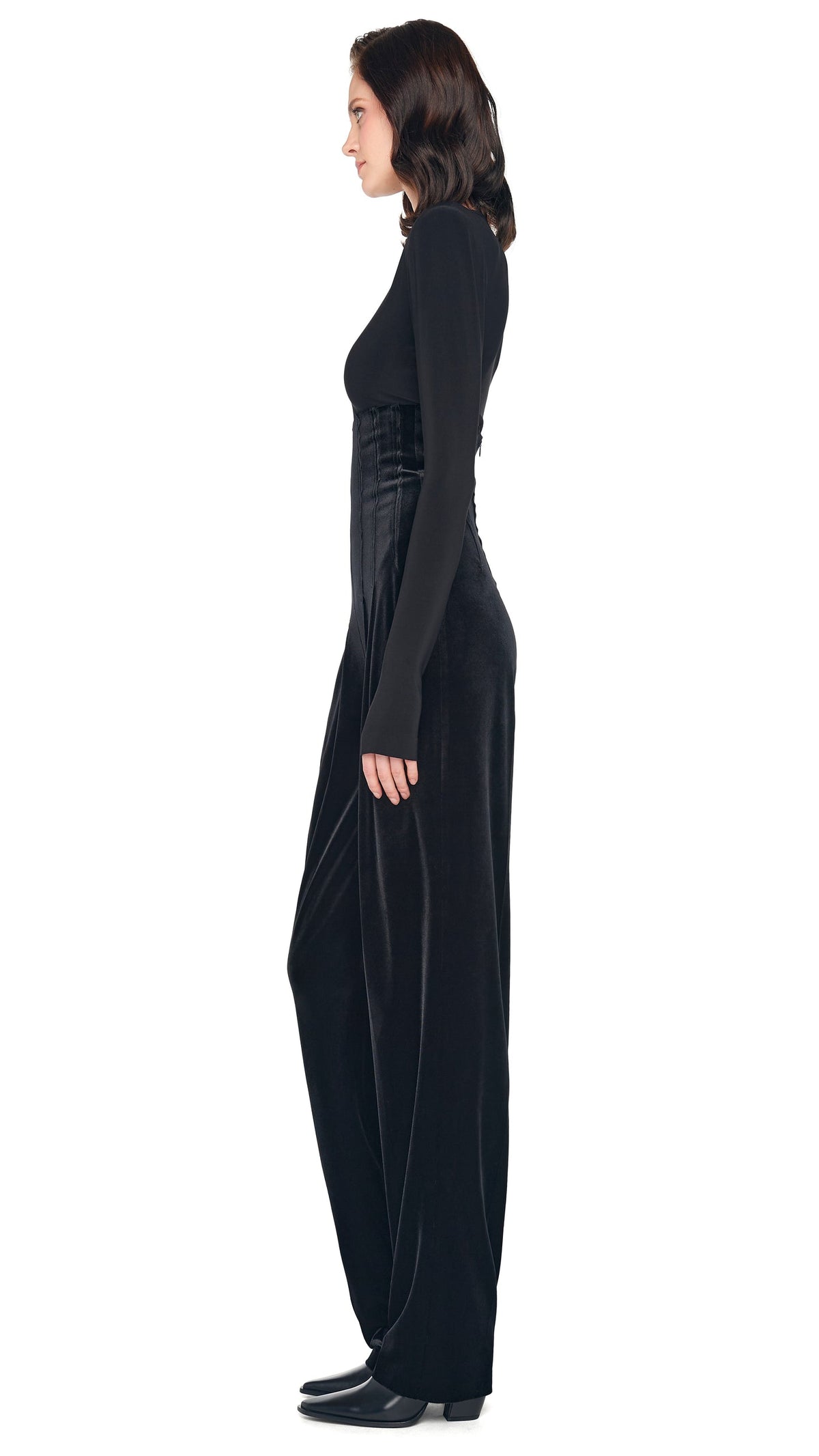 Norma Kamali HIGH WAIST TAILORED PLEAT PANT