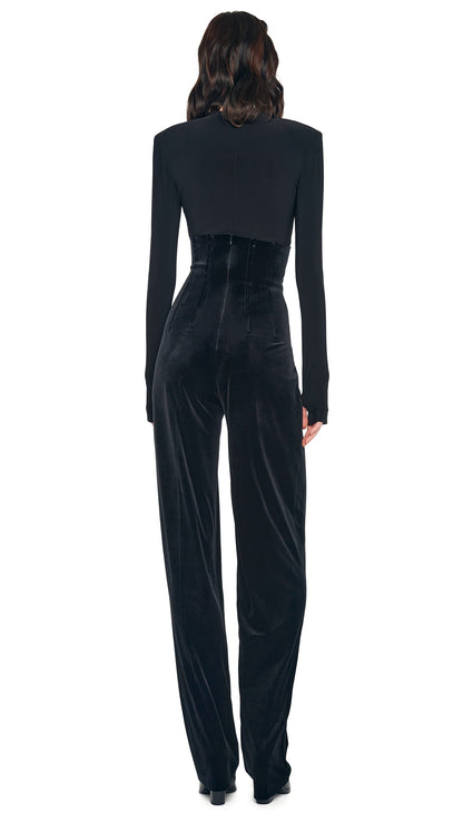 Norma Kamali HIGH WAIST TAILORED PLEAT PANT