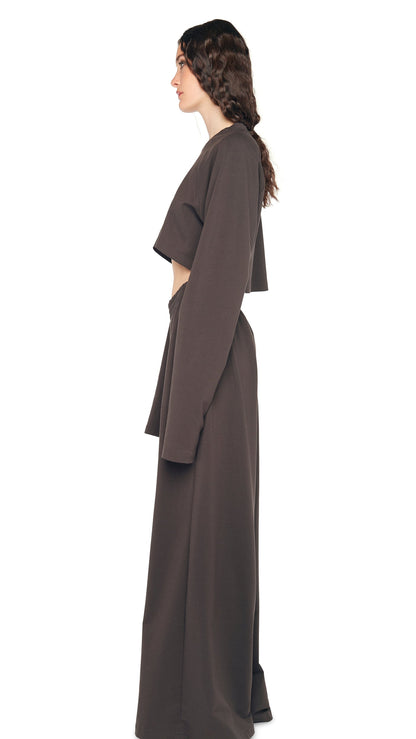 Norma Kamali OS RAGLAN SLEEVE CROPPED TOP