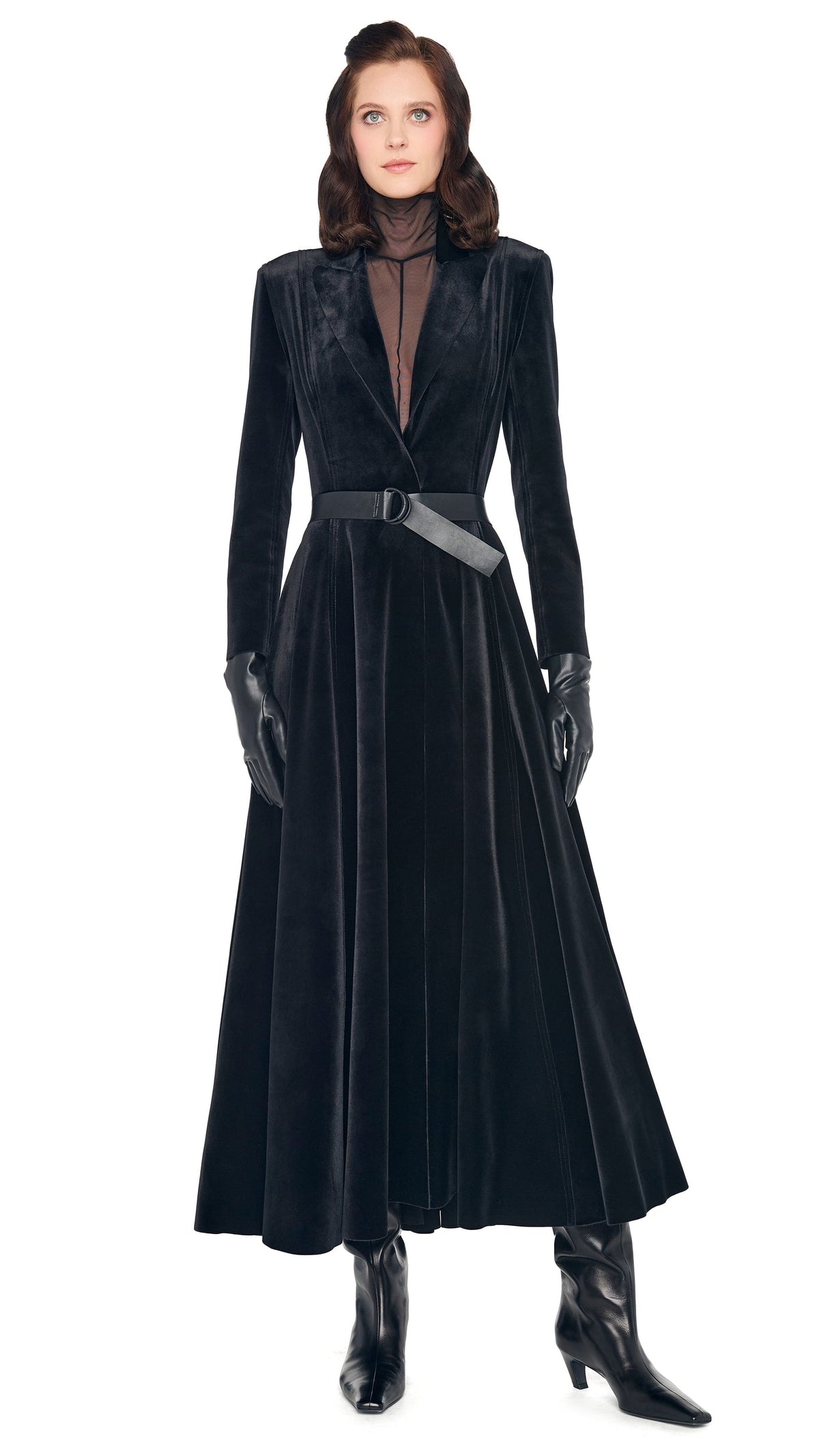 Norma Kamali SINGLE BREASTED FLARED DRESS
