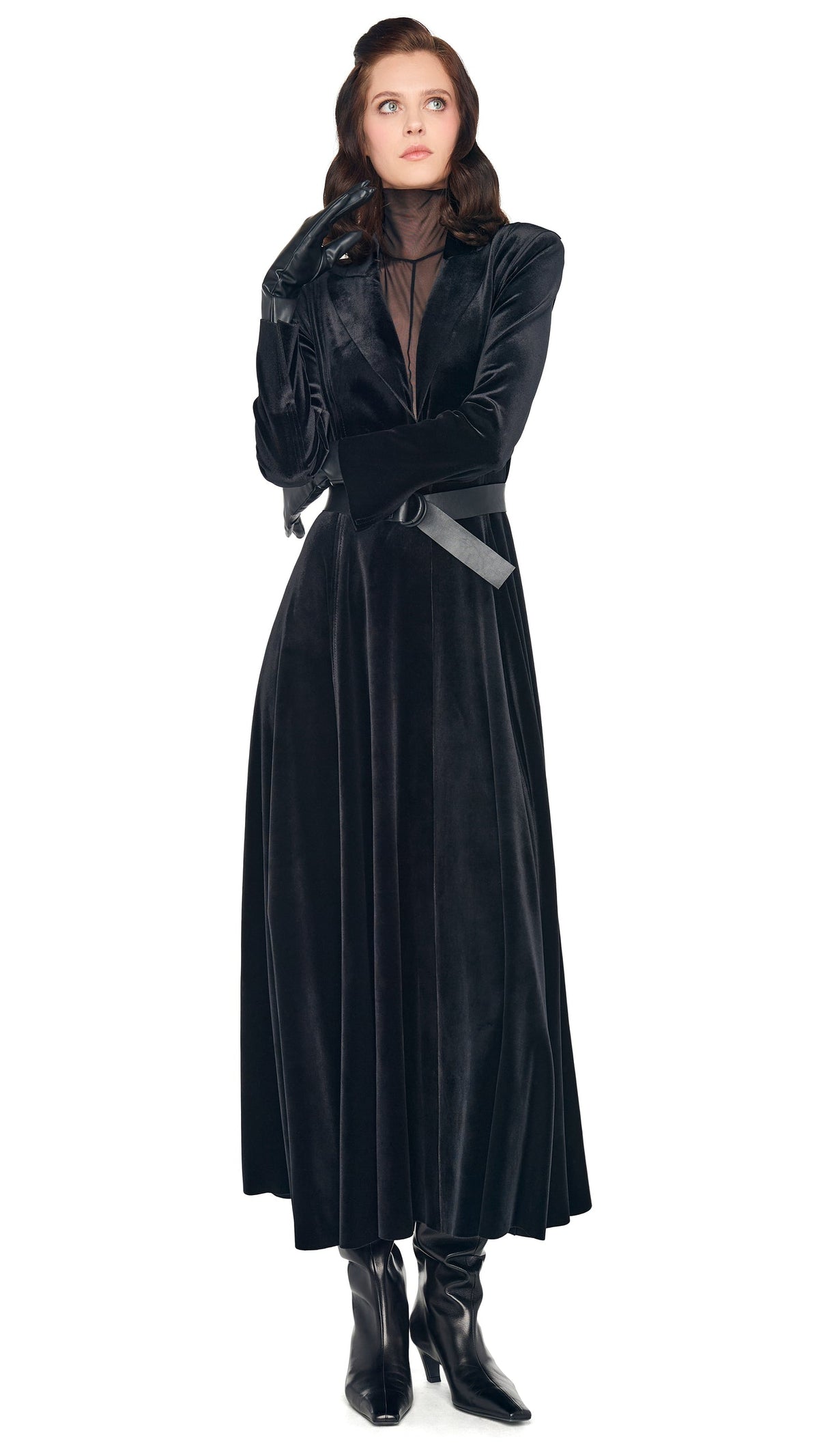 Norma Kamali SINGLE BREASTED FLARED DRESS