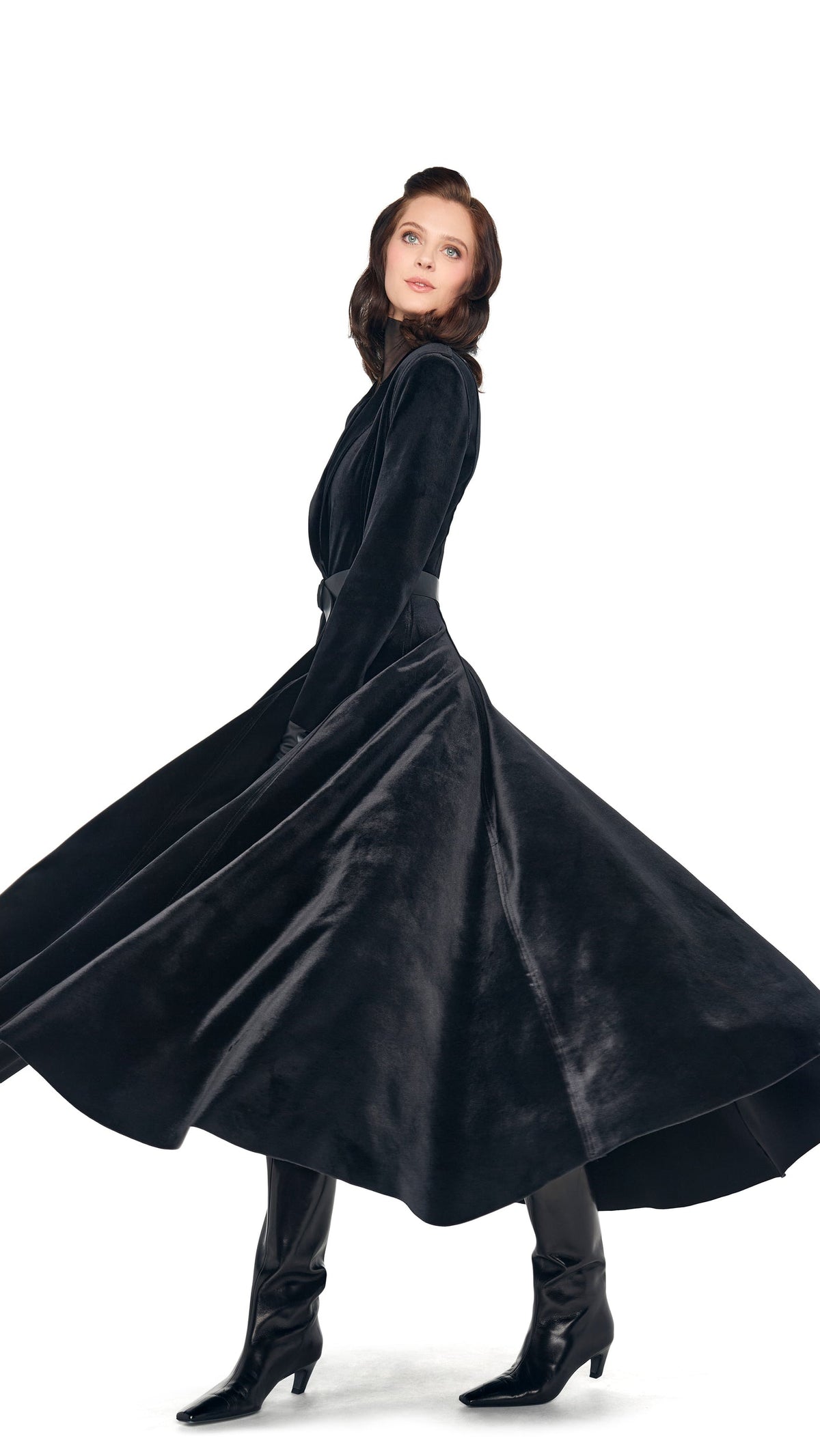 Norma Kamali SINGLE BREASTED FLARED DRESS