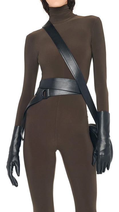 Norma Kamali CROSSOVER CIRCLE BAG SMALL