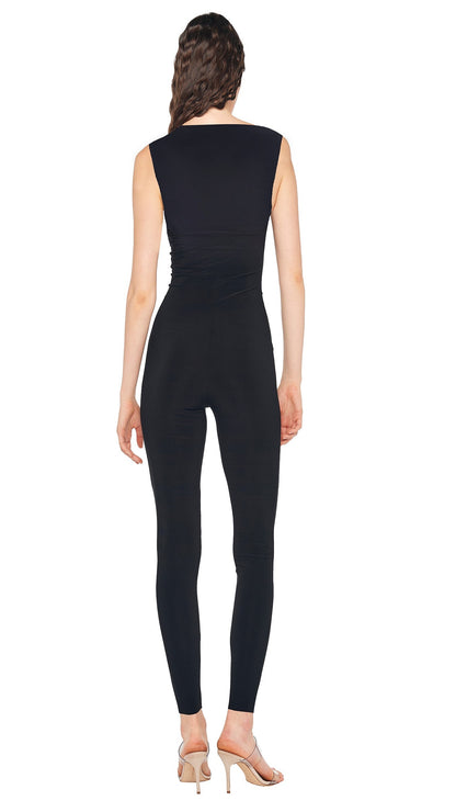Norma Kamali TARA SHIRRED FRONT CATSUIT