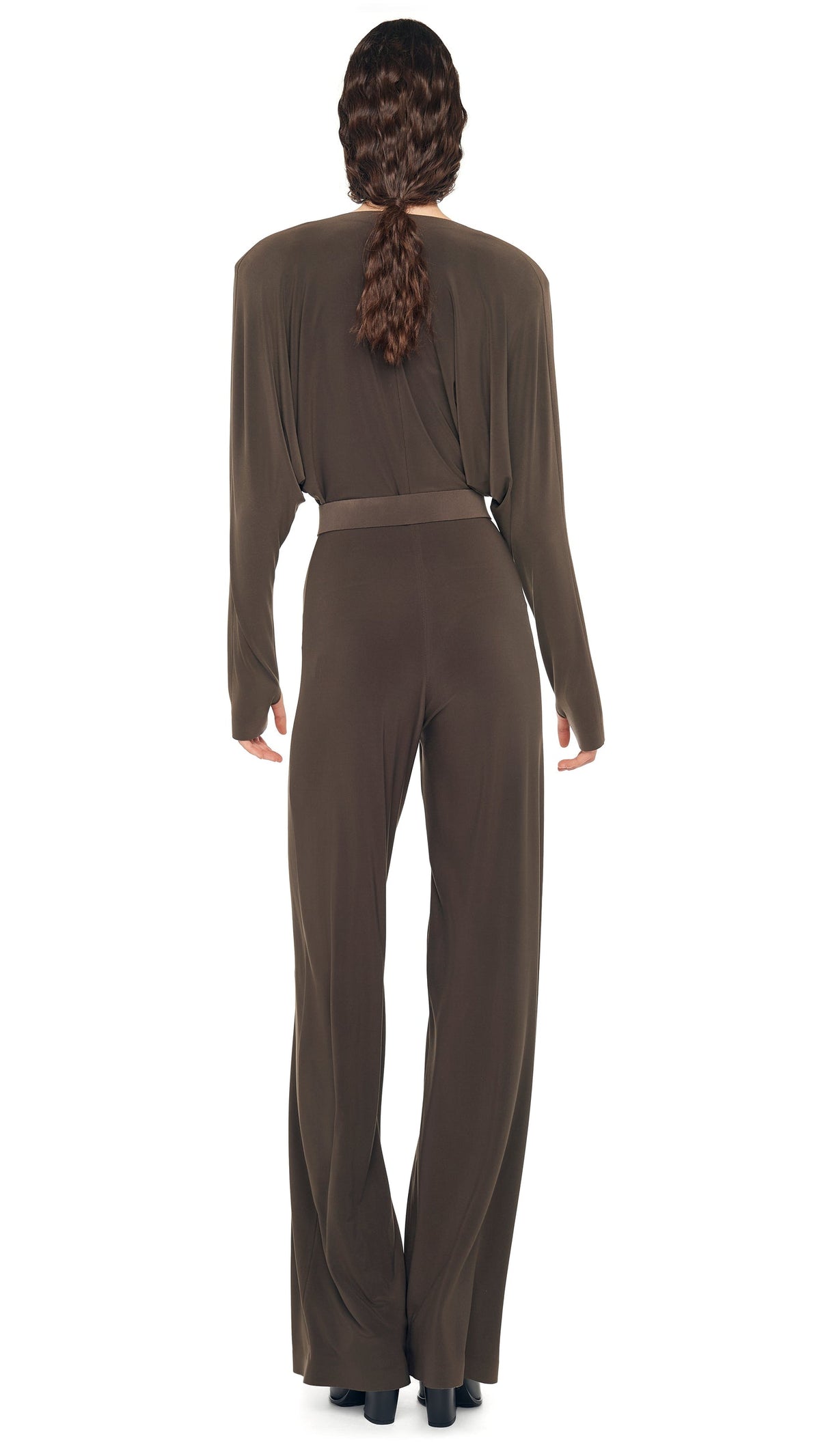 Norma Kamali DOLMAN JUMPSUIT W/ SHOULDER PADS
