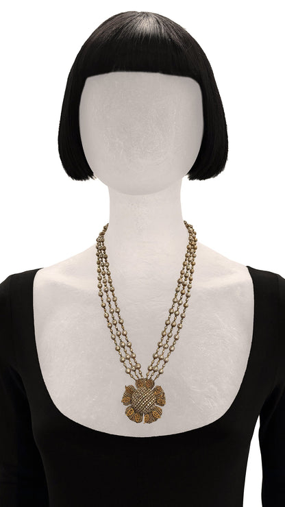 Norma Kamali MIRIAM HASKELL BEADED PENDANT NECKLACE AND BRACELET SET