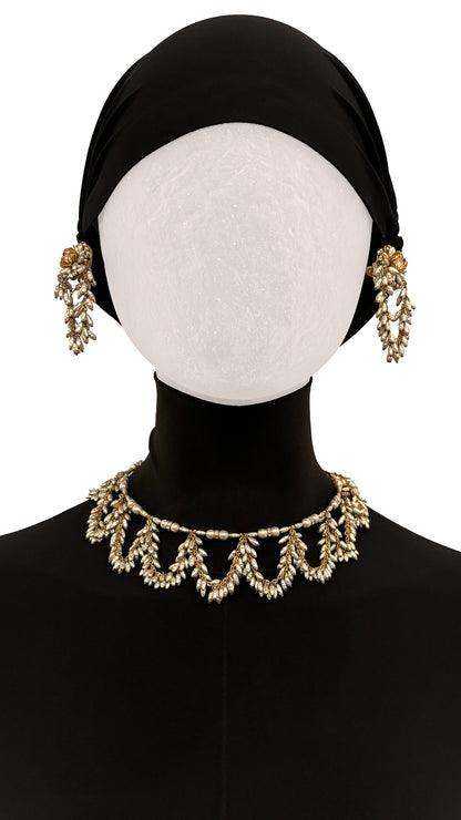 Norma Kamali MIRIAM HASKELL BEADED EARRINGS AND NECKLACE SET