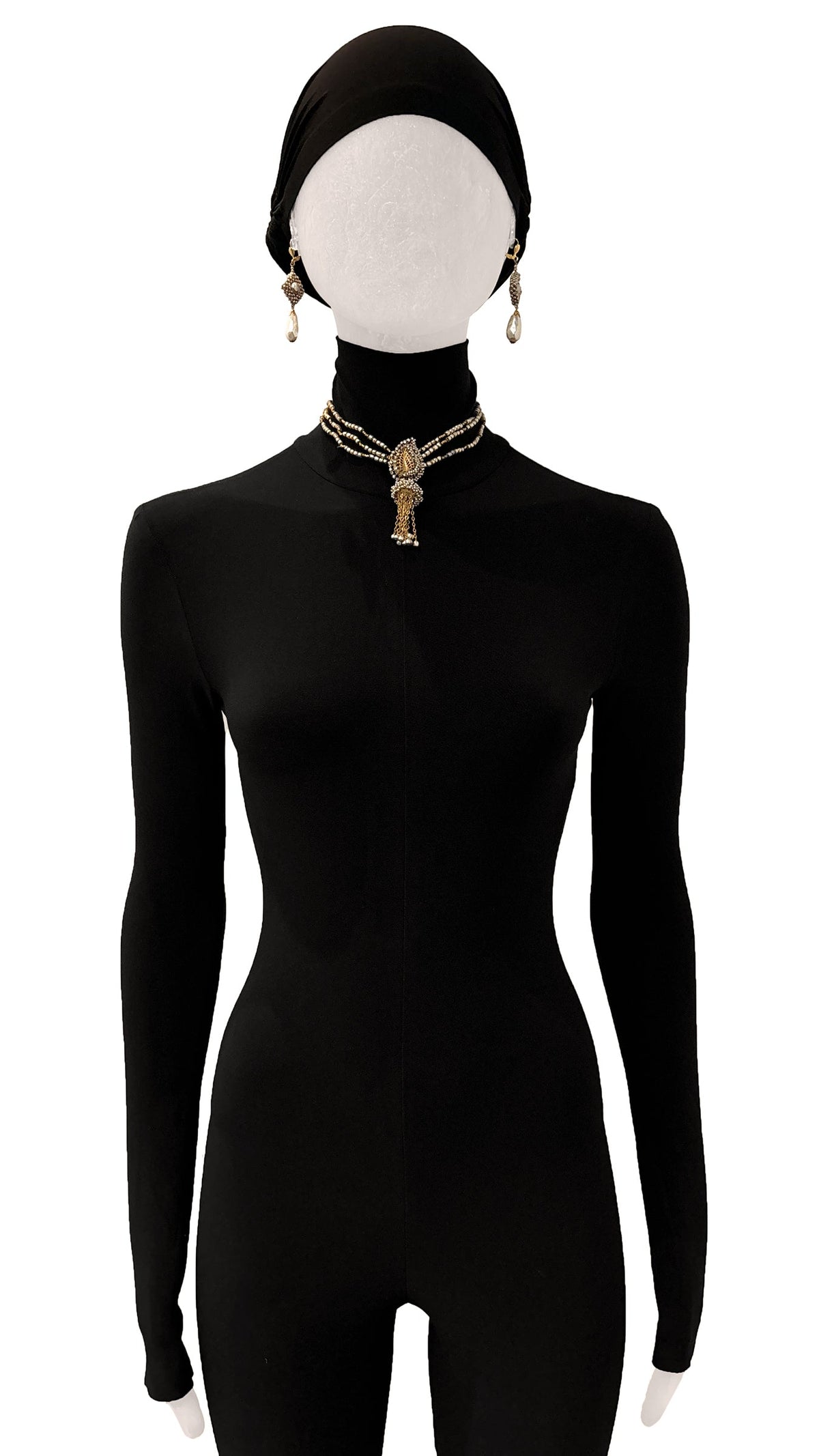 Norma Kamali MIRIAM HASKELL BEADED EARRINGS AND DROP NECKLACE SET