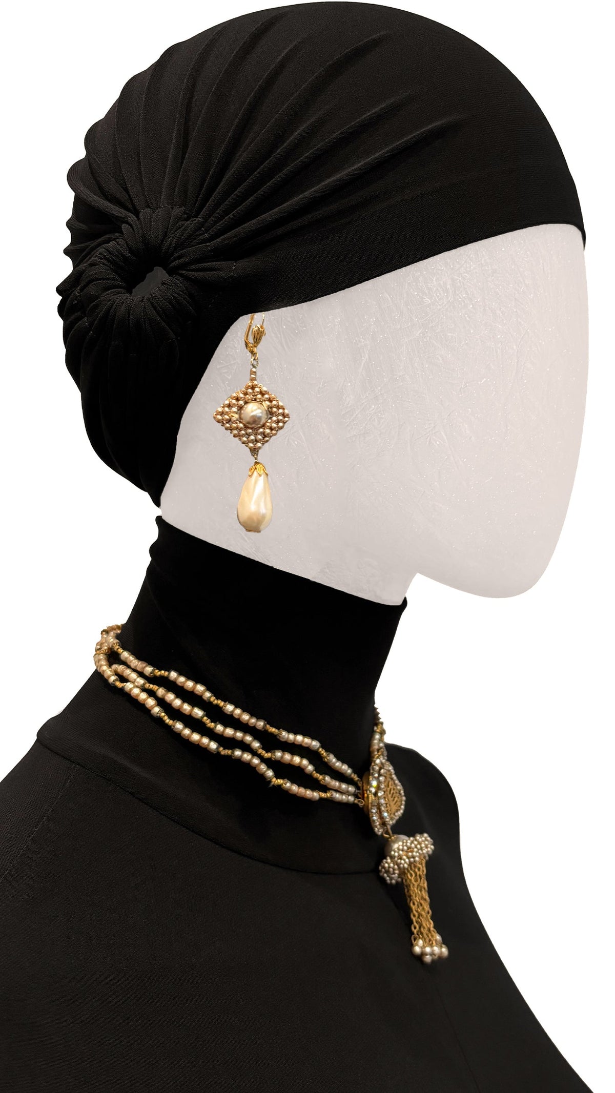 Norma Kamali MIRIAM HASKELL BEADED EARRINGS AND DROP NECKLACE SET