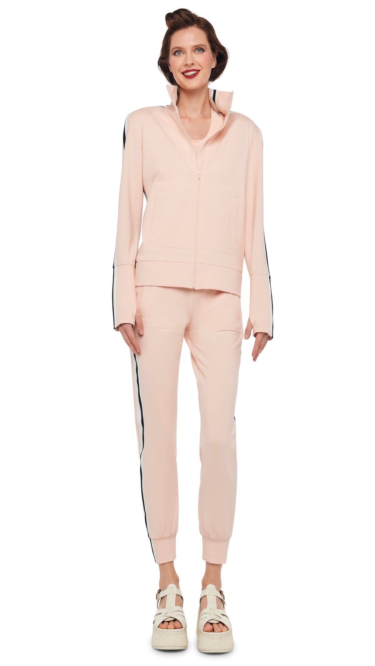 Norma Kamali SIDE STRIPE JOG PANT