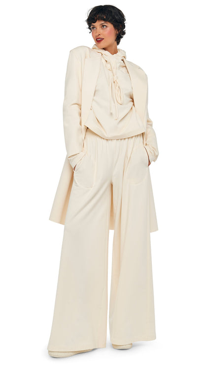 Norma Kamali OS RAGLAN SLEEVE HOODED TOP