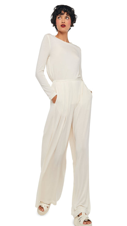 Norma Kamali LONG SLEEVE CREW TOP