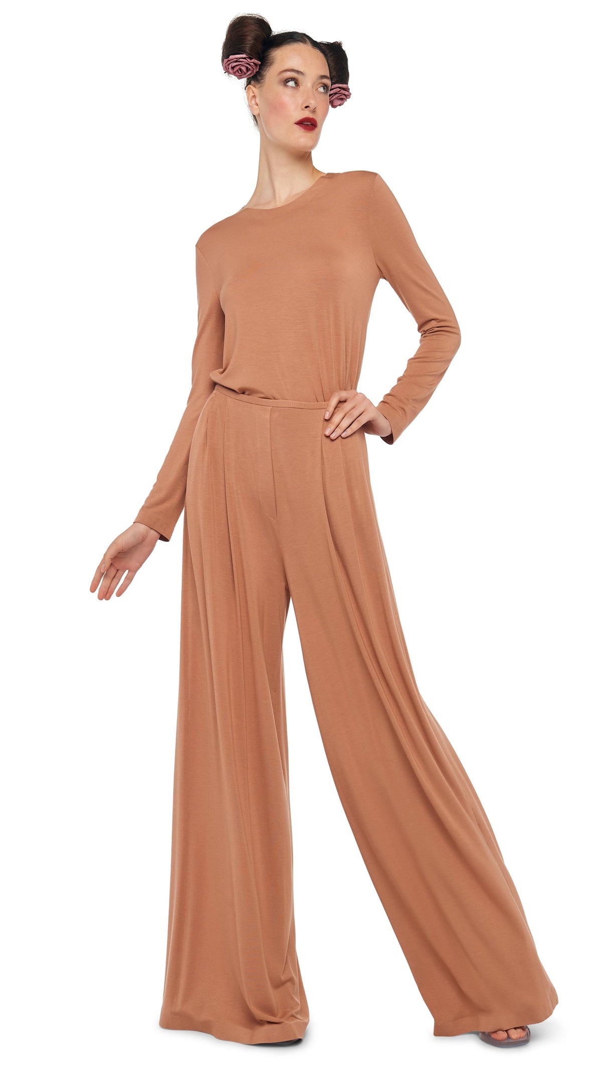 Norma Kamali LONG SLEEVE CREW TOP