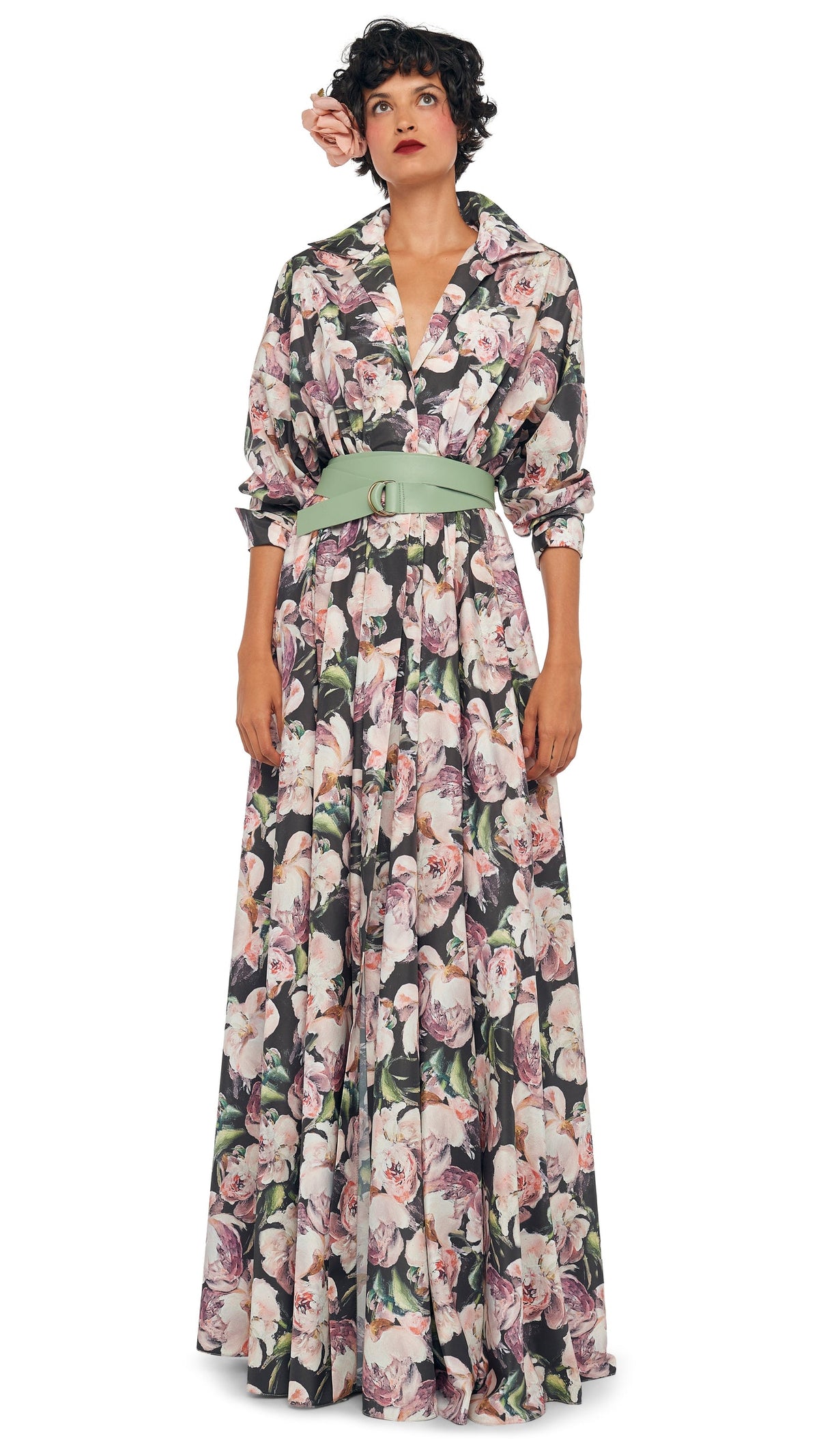 Norma Kamali SUPER OS BF NK SHIRT FLARED GOWN