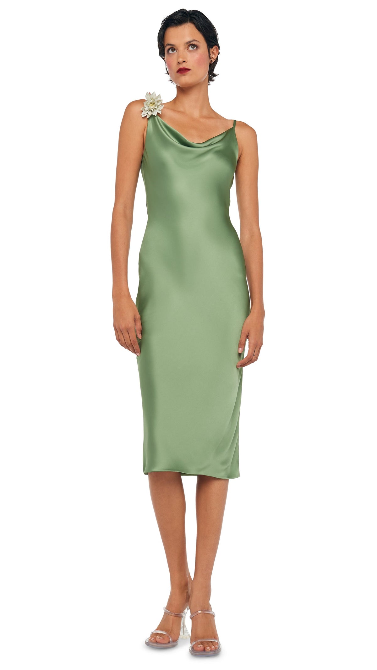 Norma Kamali SLIP MARIA DRESS BELOW KNEE