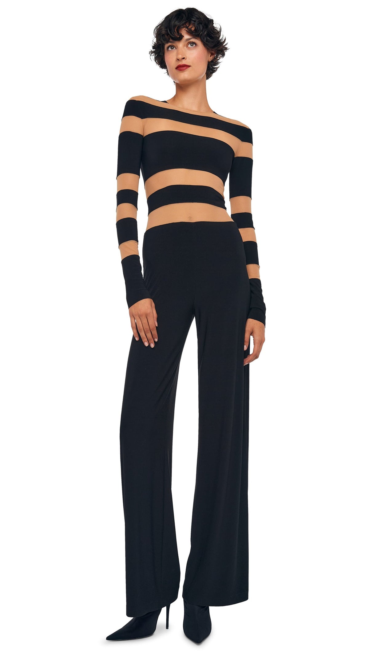 Norma Kamali SPLICED STRAIGHT LEG JUMPSUIT