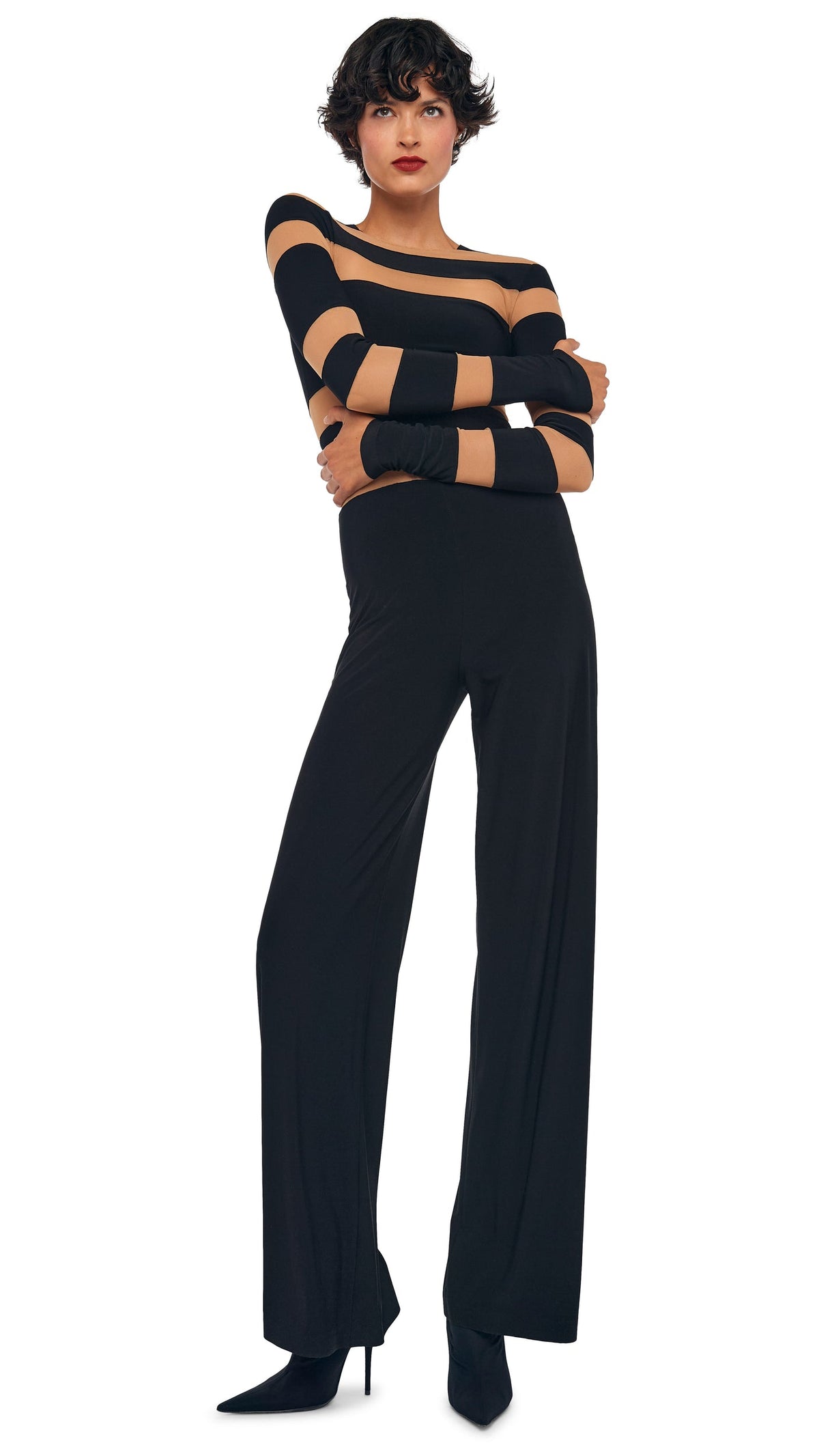 Norma Kamali SPLICED STRAIGHT LEG JUMPSUIT