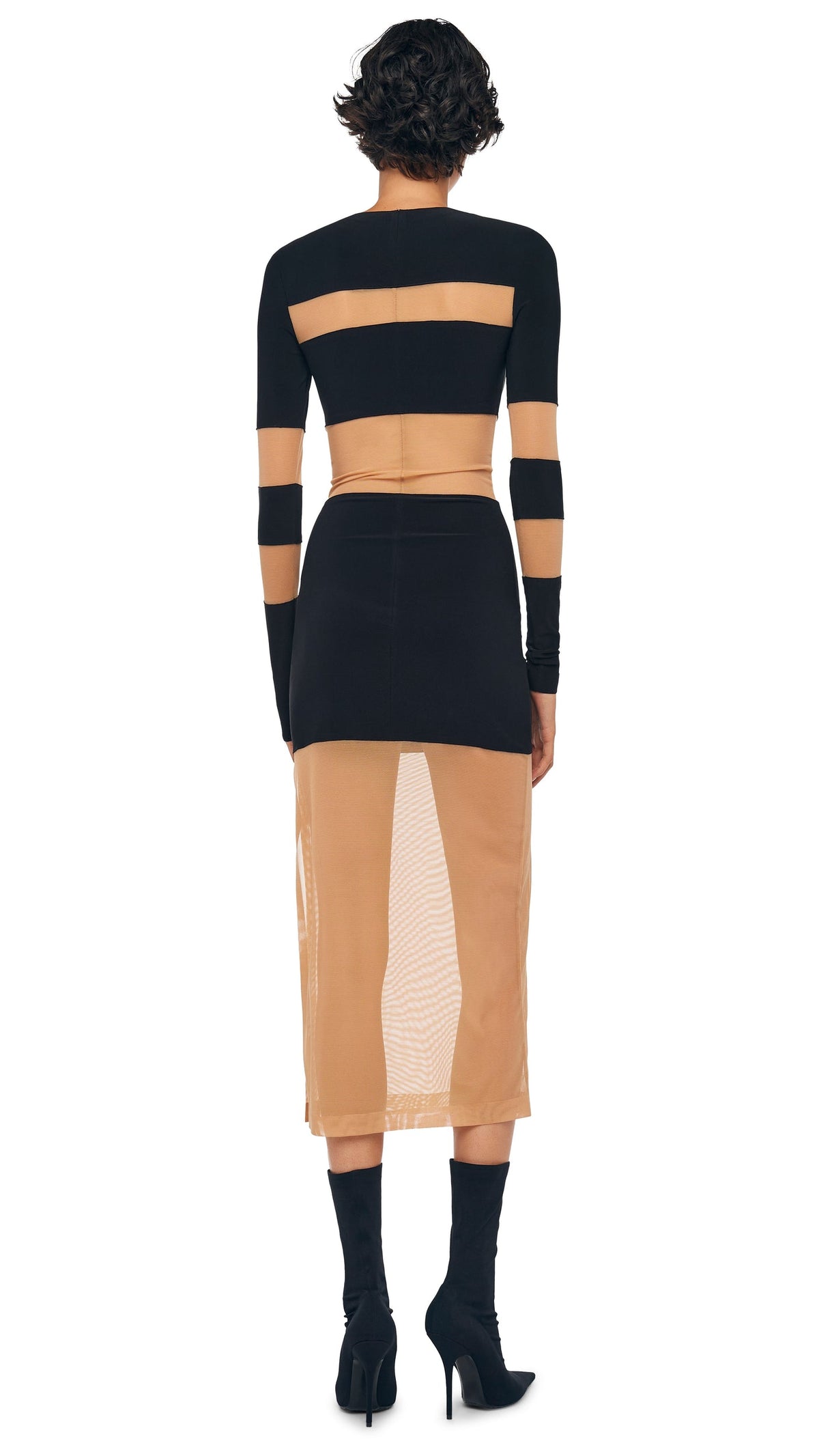 Norma Kamali SPLICED INSERT DRESS TO MIDCALF