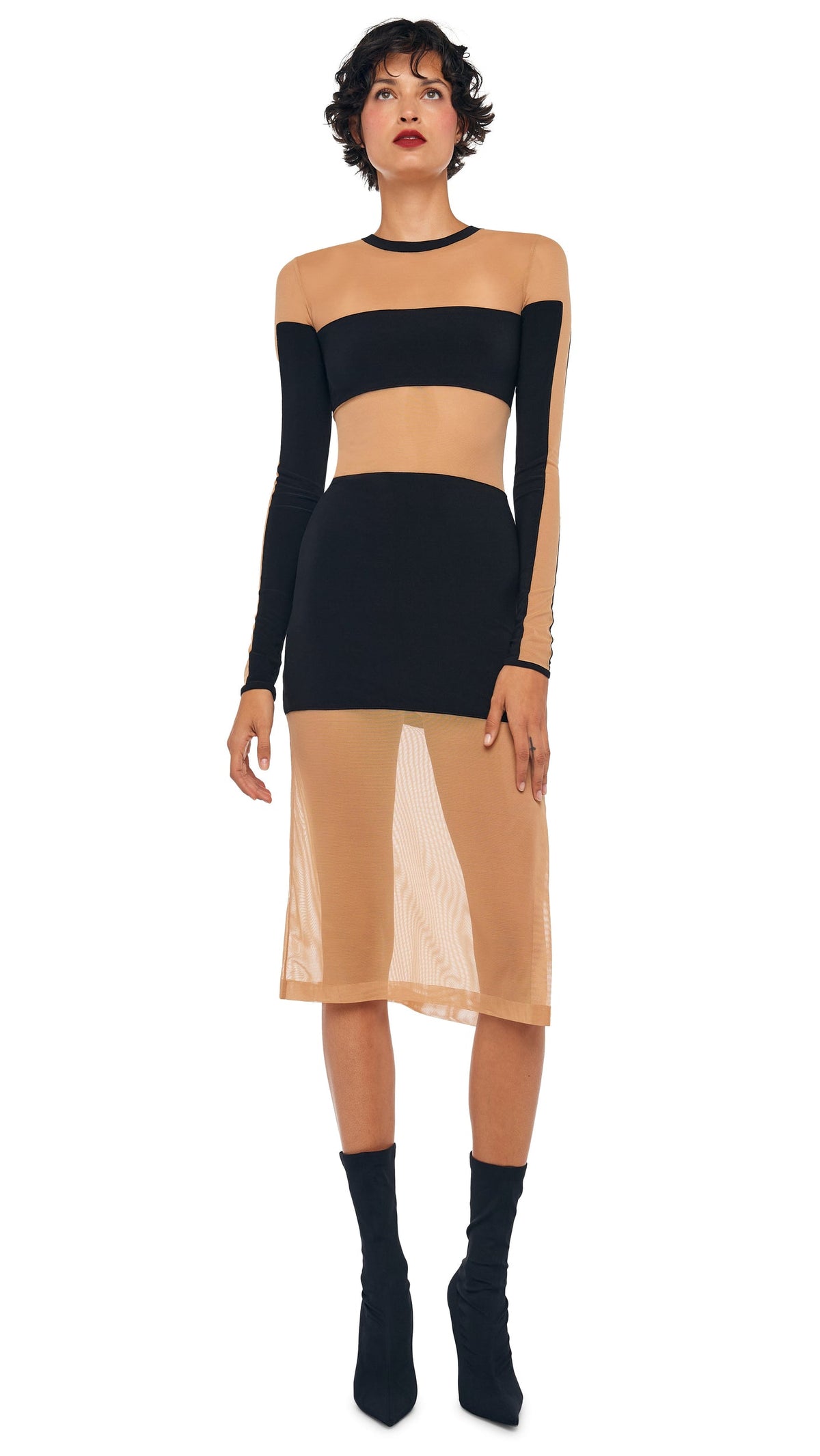 Norma Kamali SPLICED INSERT DRESS TO KNEE