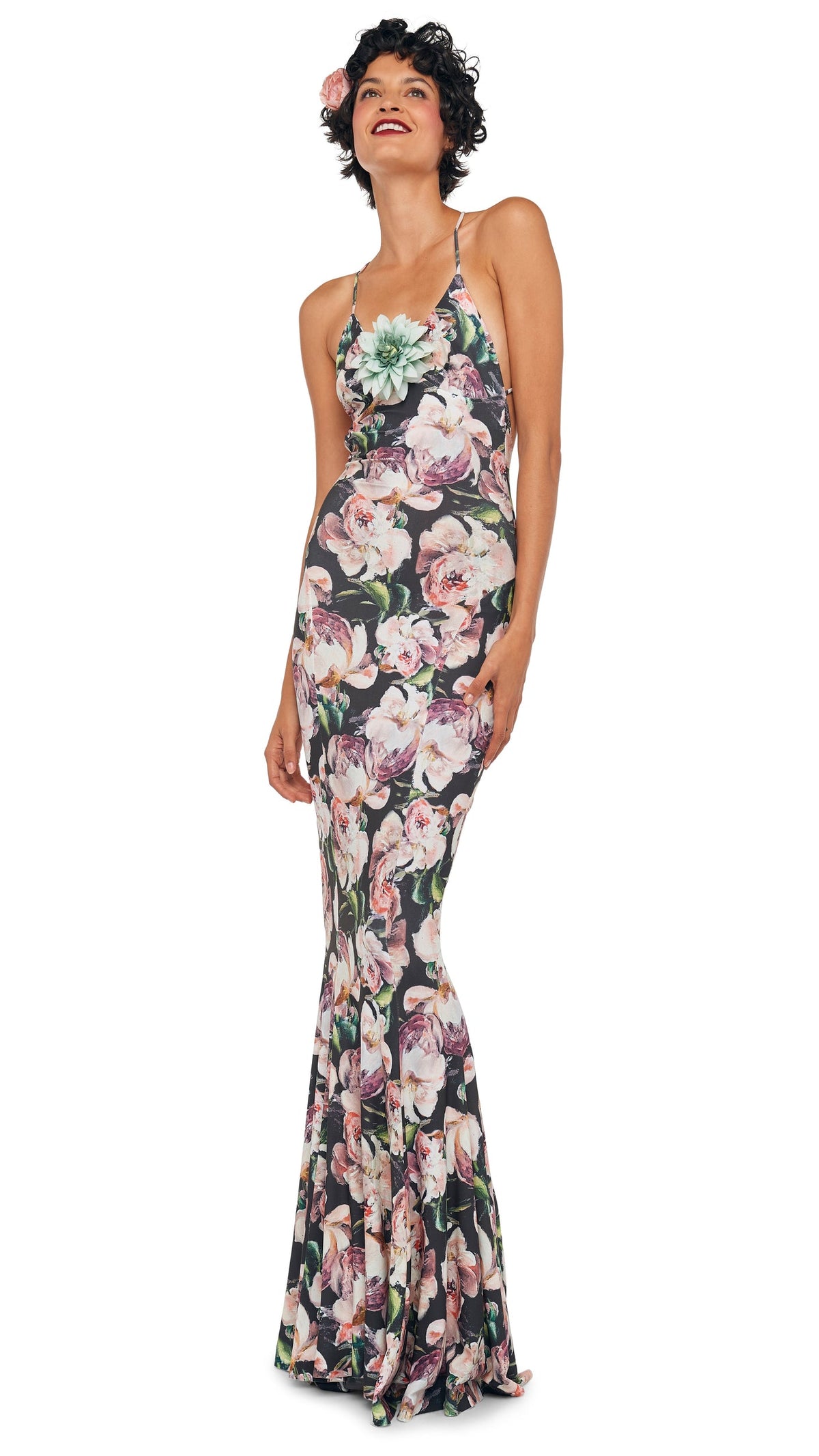 Norma Kamali LOW BACK SLIP FISHTAIL GOWN