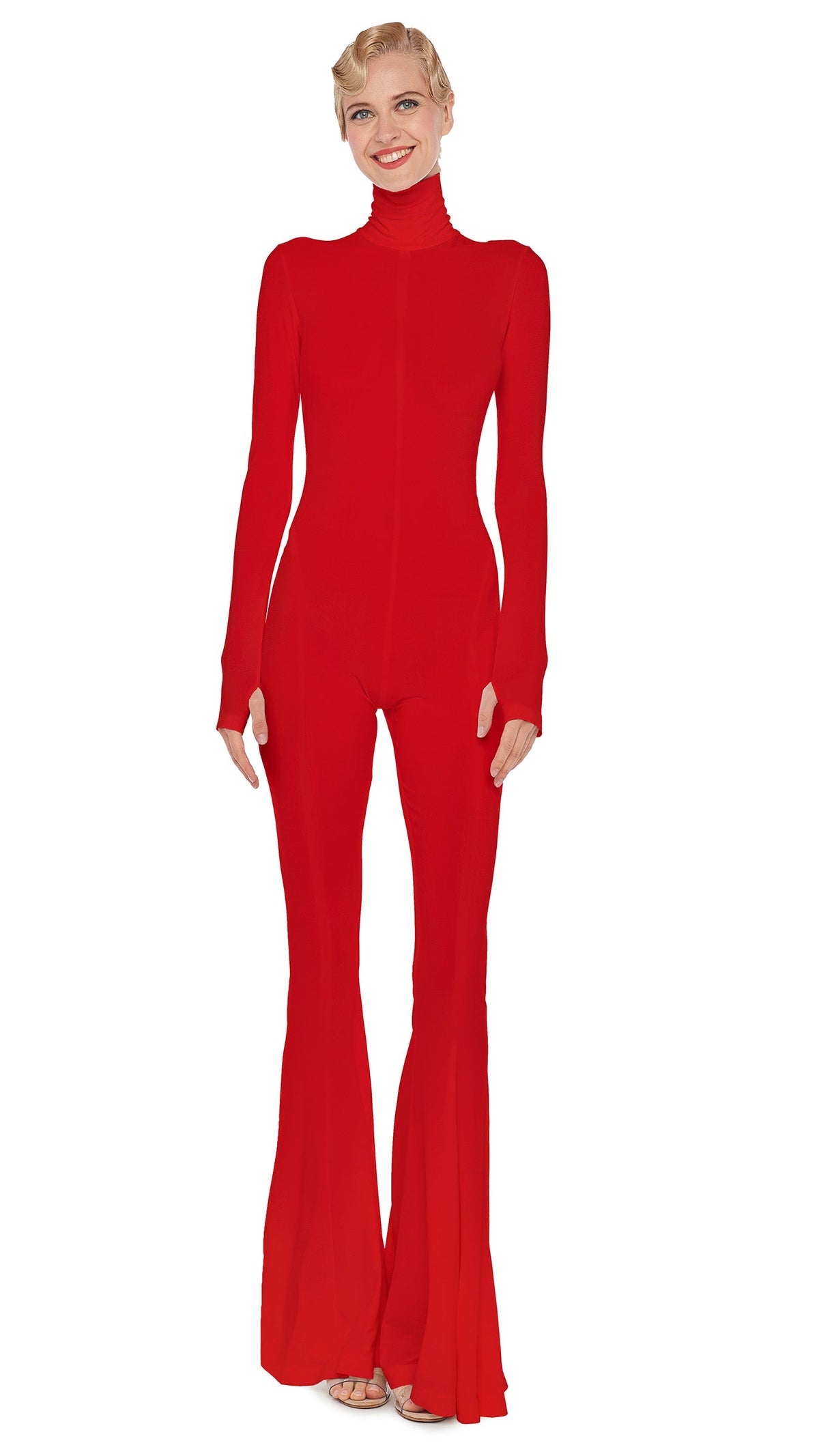 Norma Kamali TURTLENECK FISHTAIL JUMPSUIT
