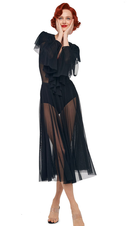 Norma Kamali FLARED SKIRT TO MIDCALF W/ PANTY