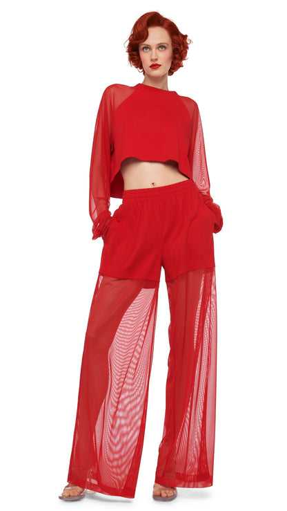Norma Kamali BF ELEPHANT SWEATPANT W/ MESH