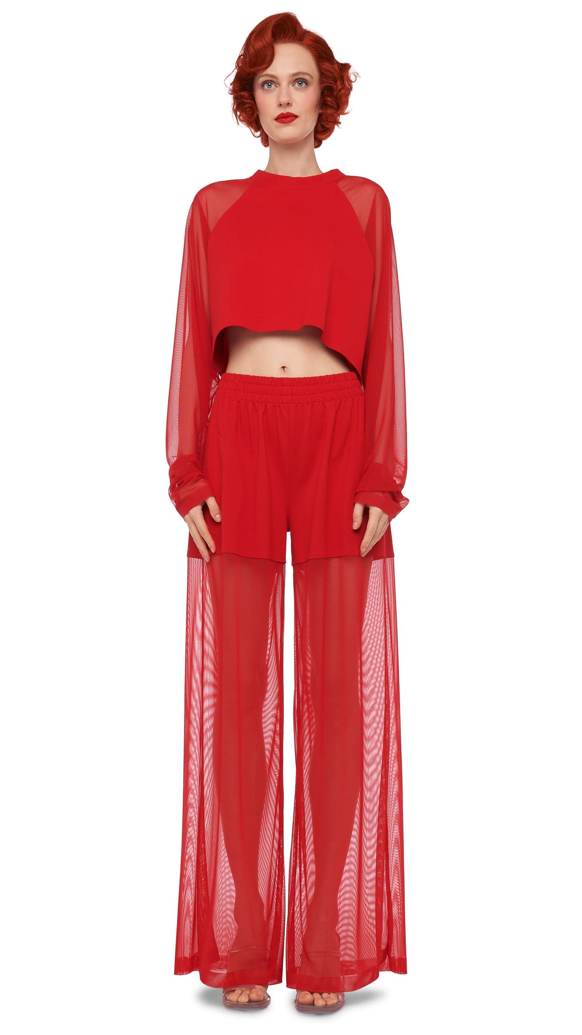Norma Kamali BF ELEPHANT SWEATPANT W/ MESH