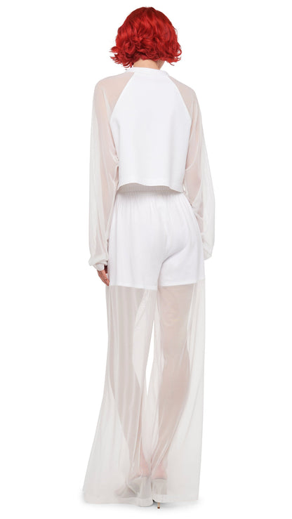 Norma Kamali BOYFRIEND ELEPHANT SWEATPANT W/ MESH