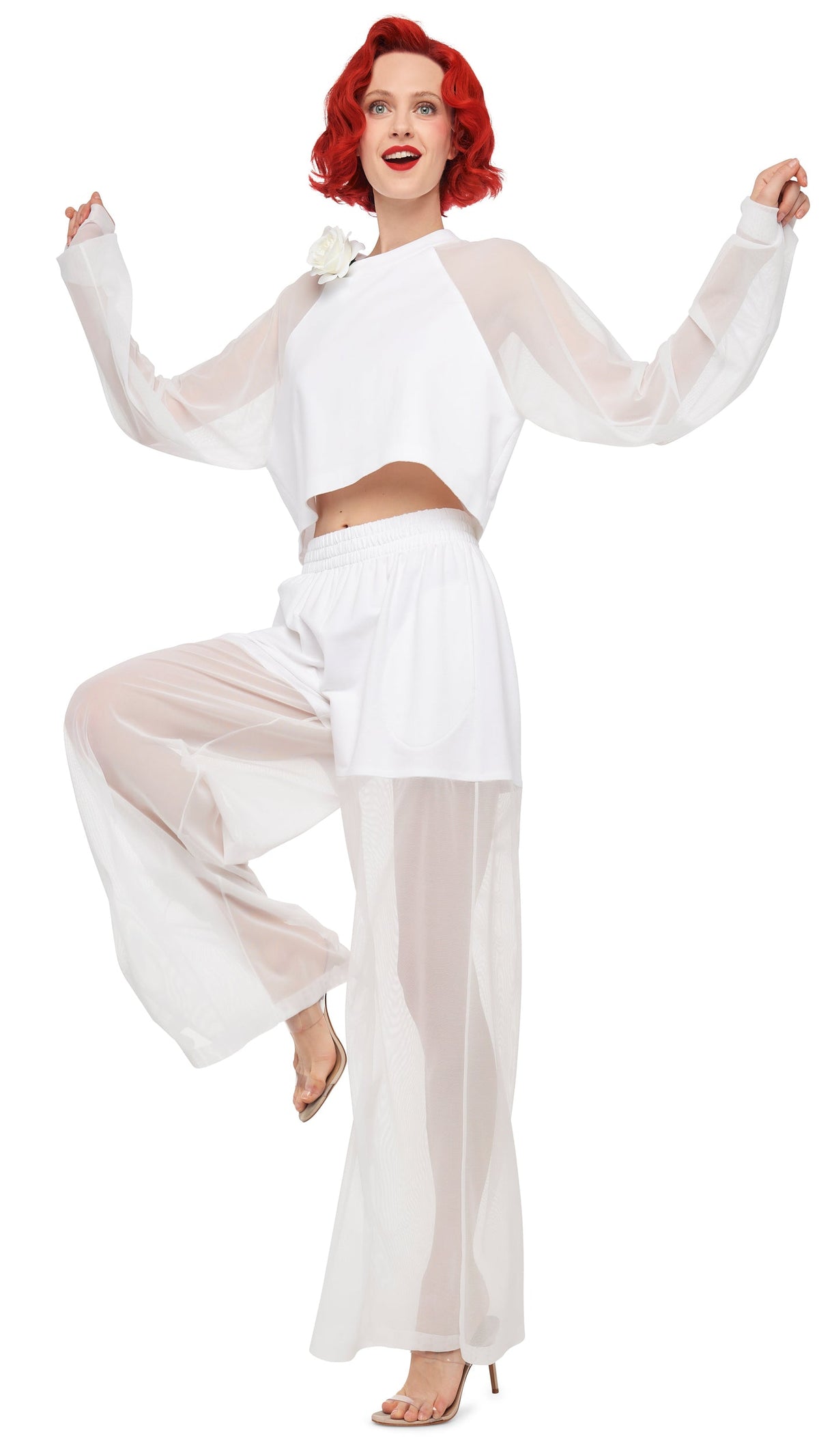 Norma Kamali BOYFRIEND ELEPHANT SWEATPANT W/ MESH