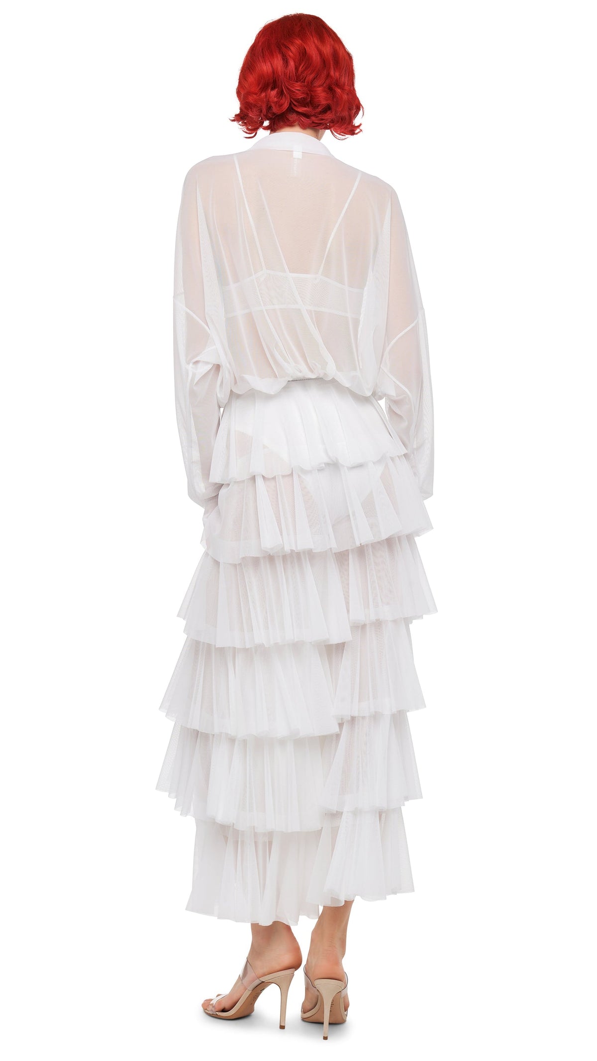 Norma Kamali SUPER WIDE LEG RUFFLE PANT