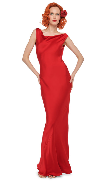 Norma Kamali SLEEVELESS LOW BACK DRAPE GOWN
