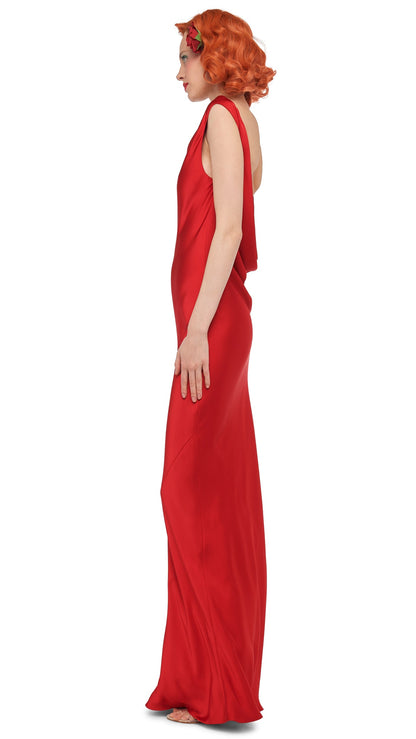 Norma Kamali SLEEVELESS LOW BACK DRAPE GOWN
