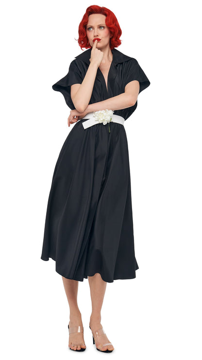Norma Kamali SUPER OS SLEEVELESS BF NK SHIRT FLARED DRESS