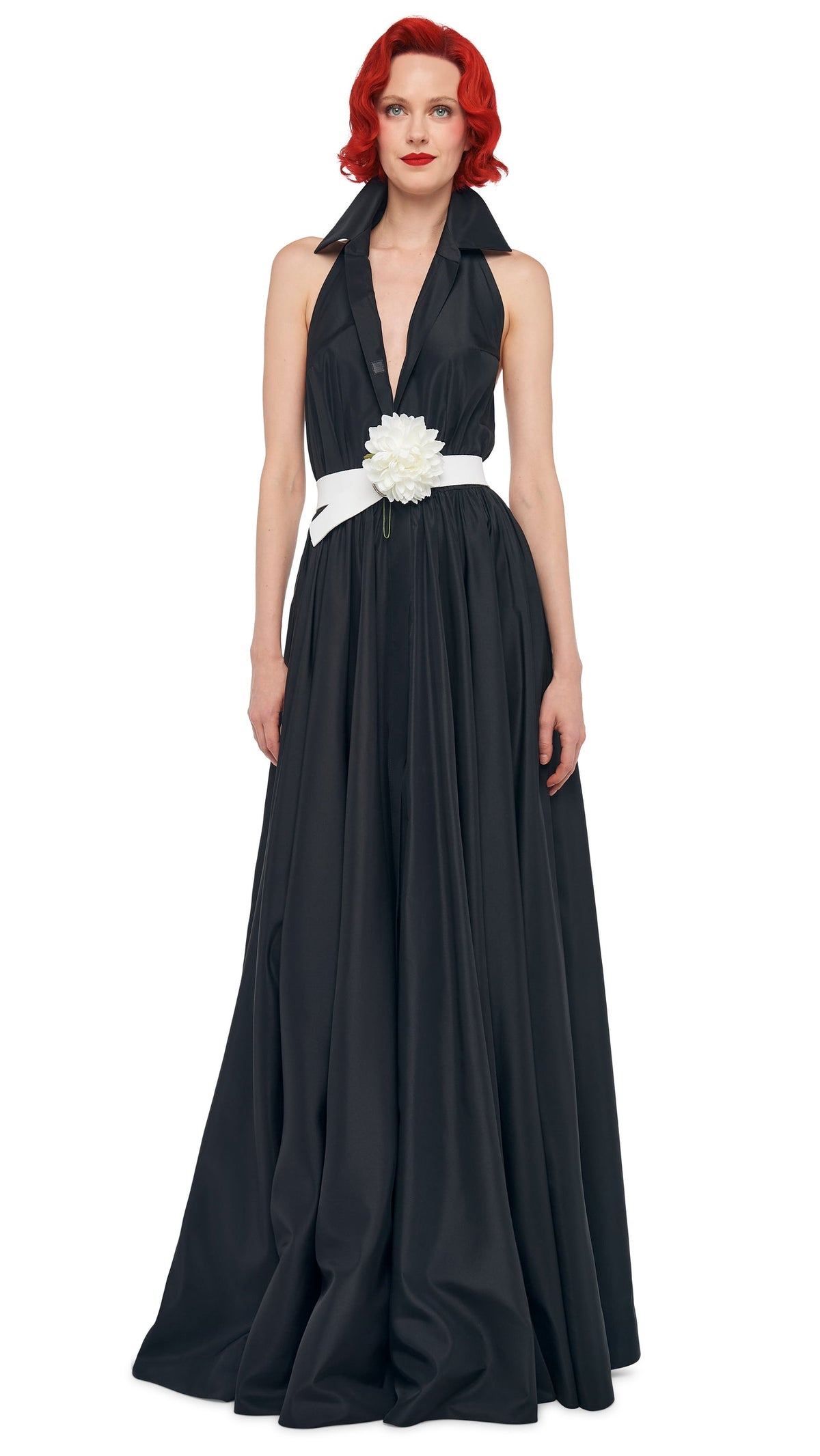 Norma Kamali NK HALTER FLARED GOWN