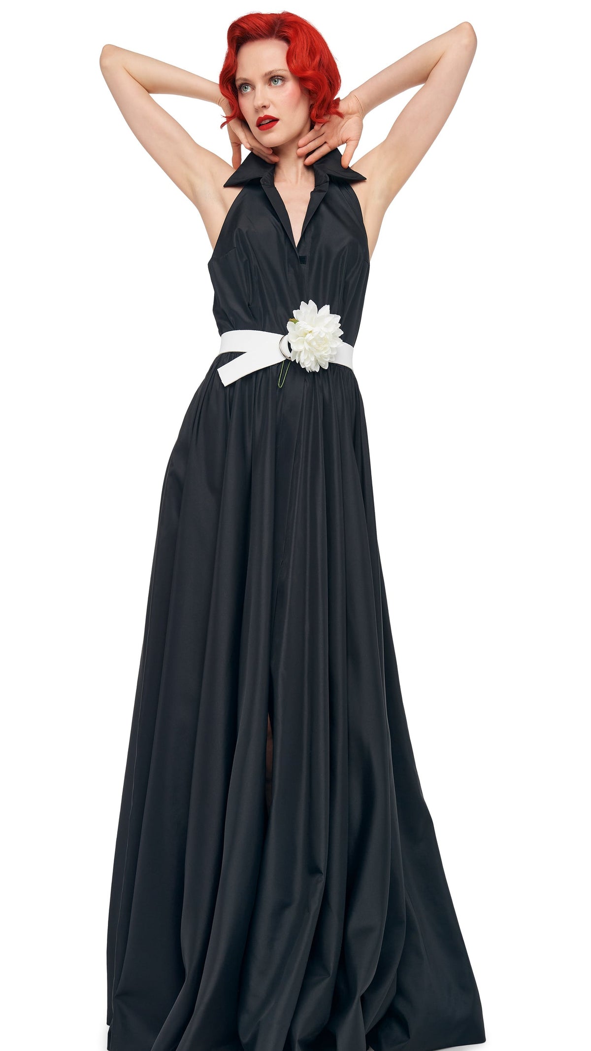 Norma Kamali NK HALTER FLARED GOWN